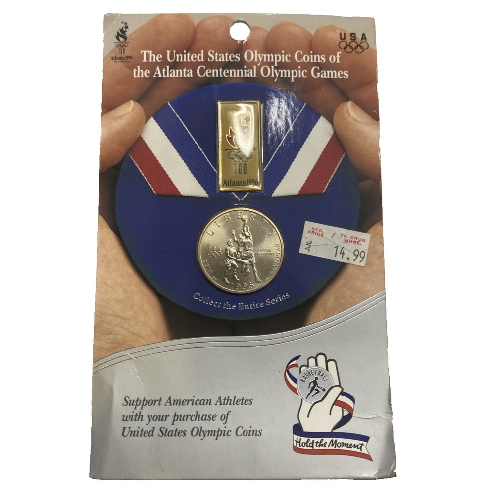 Vtg USA Coins Of Olympics Basketball & Pin‎ Coin 1995 Legal Tender, Uncirculated